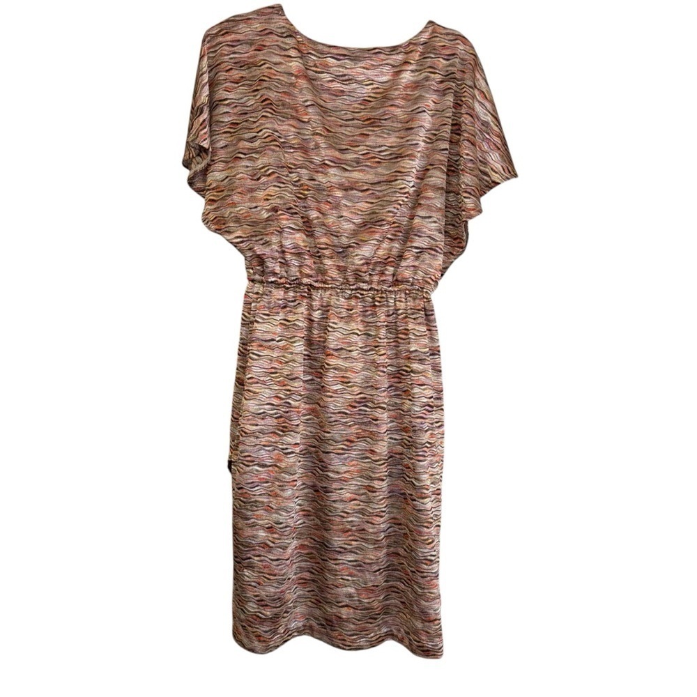 London Times Faux Wrap Dress Muliti Color Women’s 8 resort wear workwear office